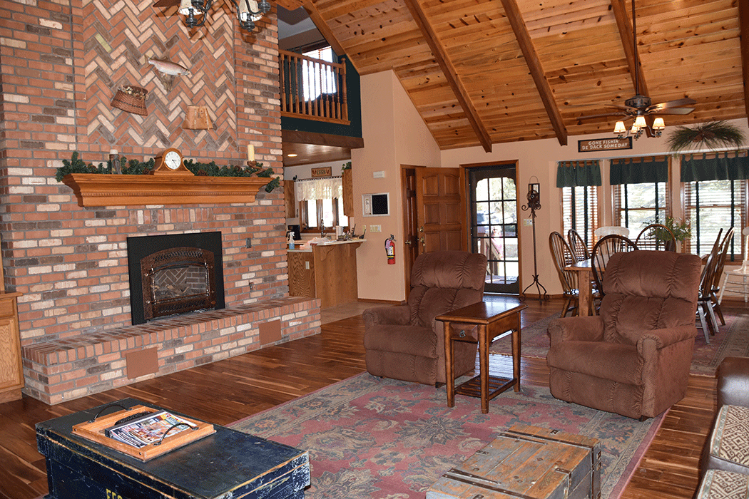 Living room with fireplace